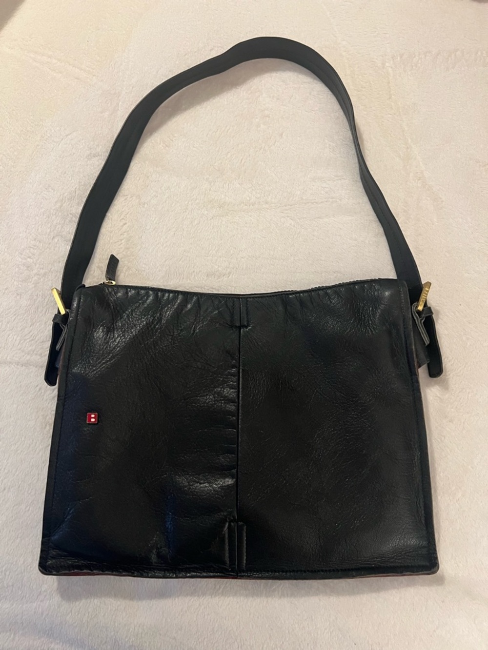 💚Bally Switzerland Black Leather Men's Shoulder Bag - Classic Everyday Carry🩷